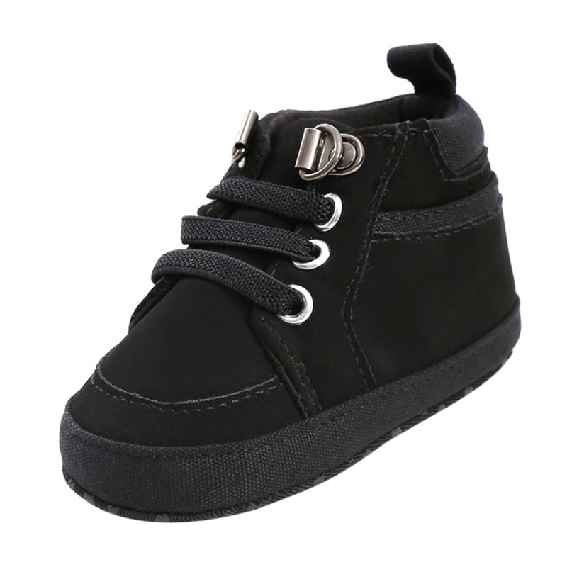 Toddler Girls Boys Crib Shoes Boots Leather Prewalker Shoes Soft Sole Sneakers