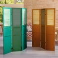 thumbnail image 6 of Oriental Furniture 6 ft. Tall Double Sided Distressed Door Panel Canvas Room Divider, 6 of 7