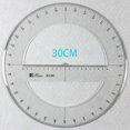 thumbnail image 2 of HUGFEGWE 360 Degree Protractor Round Ruler Gauge Angular Drafting Tools Circle Protractor for School Education Office Classroom 11.8 Inch U2536-10843, 2 of 4