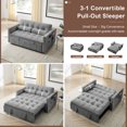 thumbnail image 4 of KINFFICT Futon Sofa Bed, Convertible Sleeper Sofa Bed with Pull Out Couch, Modern Velvet Loveseat Sleeper, Small Couch for Living Room, Gray, 4 of 9