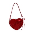 thumbnail image 3 of Schel de corazón Satchel para mujeres bolsas de nudo de arco elegante para la oficina de citas de cumpleaños, 3 of 8