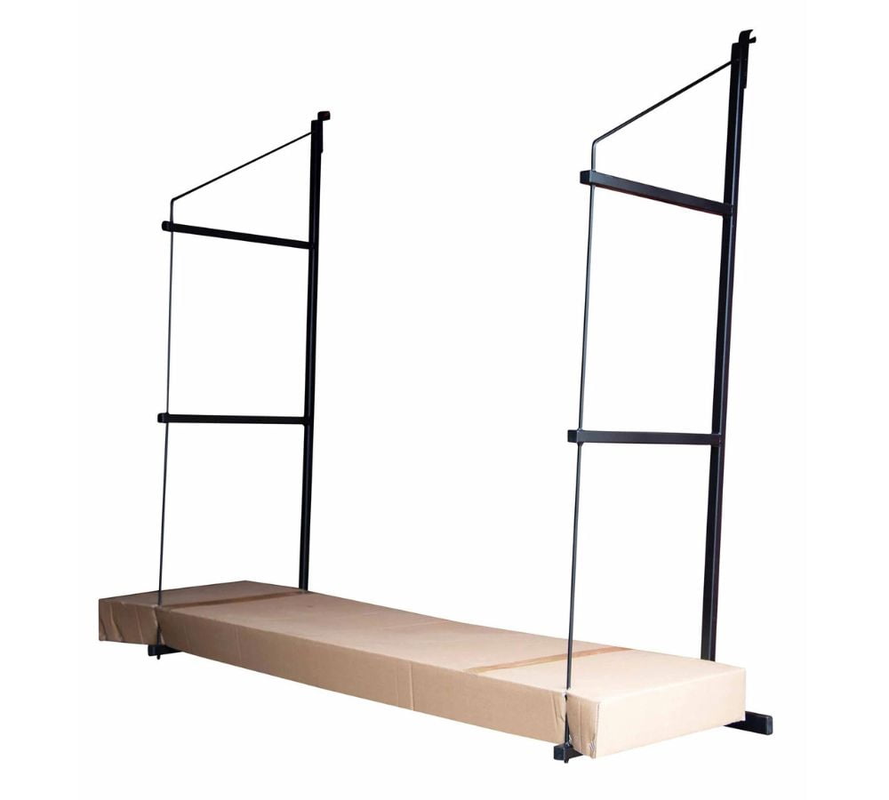 3 Tier Shipping Container Shelving Bracket with 18"(D) x 60"(H) - Black Powder Coated Steel Shelf Brackets for Heavy Duty Trailer Containers - Easy to Assemble & Remove
