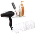 thumbnail image 2 of Hyasfey Hair Dryer Holder Punch-free Suction Type Transparent Wall Storage Caddy Hair Blower Organizer Wall Mount Bathroom Comb Scissors Storage Rack, 2 of 6
