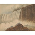 thumbnail image 3 of Isaac Weld 14x12 Black Modern Framed Museum Art Print Titled - View of Niagara Falls with Two Figures on Rock in Right Foreground (Between 1795 and 1797), 3 of 5