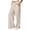 Beige, variant on Womens Linen Pants with Pockets High Waist Comfy White Gauze Pants Casua Lightweight Loose Trousers,White,L