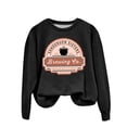 thumbnail image 1 of WEAIXIMIUNG Sweat-Shirt Court Grande Taille pour Femmes Pull Décontracté Col Rond Manches Longues, 1 of 4
