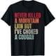 thumbnail image 1 of Camiseta divertida con texto "Never Killed A Mountain Lion But Ive Choked A Cougar", 1 of 2