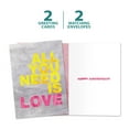 thumbnail image 2 of Tree-Free Greetings Anniversary Greeting Card 2 Pack, 100% Recycled Paper, 5 x 7, All You Need is Love (GT65686), 2 of 5
