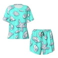 thumbnail image 4 of Picia Seashell And Starfish Pajamas Sets for Women Soft Short-Sleeved Pjs with Lounge Shorts Two Piece Sleepwear-XX-Large, 4 of 9