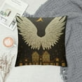 thumbnail image 2 of Nawypu Throw Pillow Covers Gold Gray Guardian Christmas Angel Wings White Holidays Celebrate Feather Greeting Handwriting Heaven Cushion Case Square Pillowcase for Home Decor, 2 of 5
