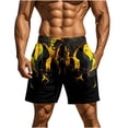 thumbnail image 1 of Beach Shorts for Men, Fast-Drying Polyester Swim Trunks with Flame Print, Lightweight Summer Casual Wear, Elastic Waistband, Side Pockets, UPF Protection, 1 of 9