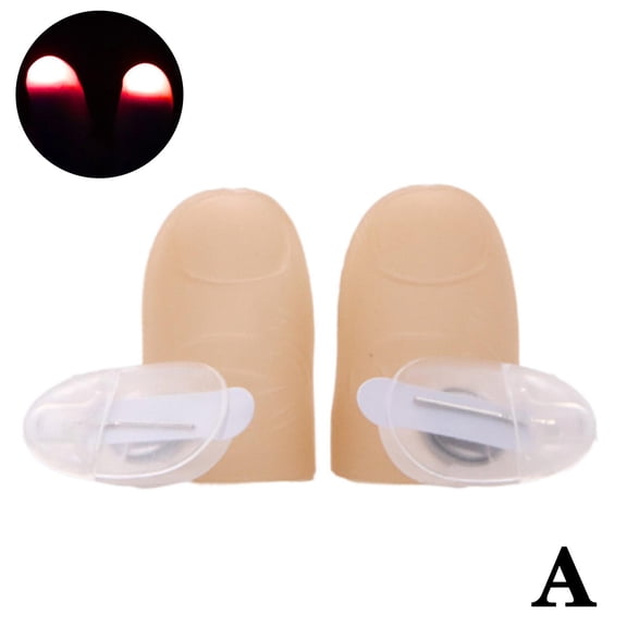 2Pcs Light Close Up party Magic Light Up Glow Thumbs Trick-Appearing- -UK