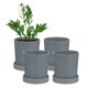 thumbnail image 1 of Uxcell 4 Paquete Macetas de 3.5 pulgadas Plástico con Agujeros de Drenaje para Cactus y Plantas de Interior Gris, 1 of 7
