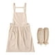 thumbnail image 5 of Delantal de cocina profesional para mujer, con 2 bolsillos, de algodón, ideal como regalo. Beige, 5 of 9