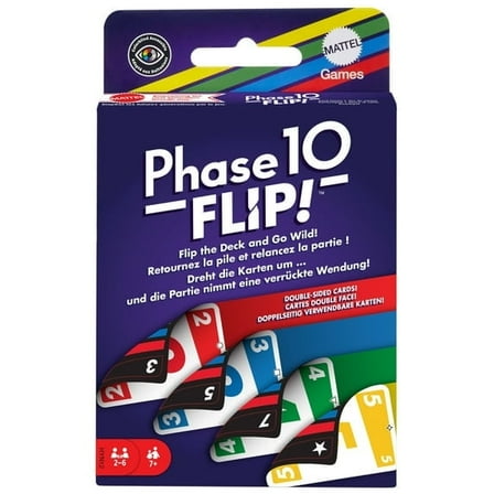 Phase 10 Flip Card Game, Classic Family Card Game with Double-Sided Cards for 2-6 Players (Pack of 2)