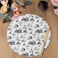 thumbnail image 3 of Coastal Nautical Round 15 Inch Placemats Set of 4, Summer Ocean Beach Coconut Trees Grey HeatResistant Non Slip Place Mats for Dining Table, Wipeable Braided Kitchen Table Mats for Housewarming, 3 of 9