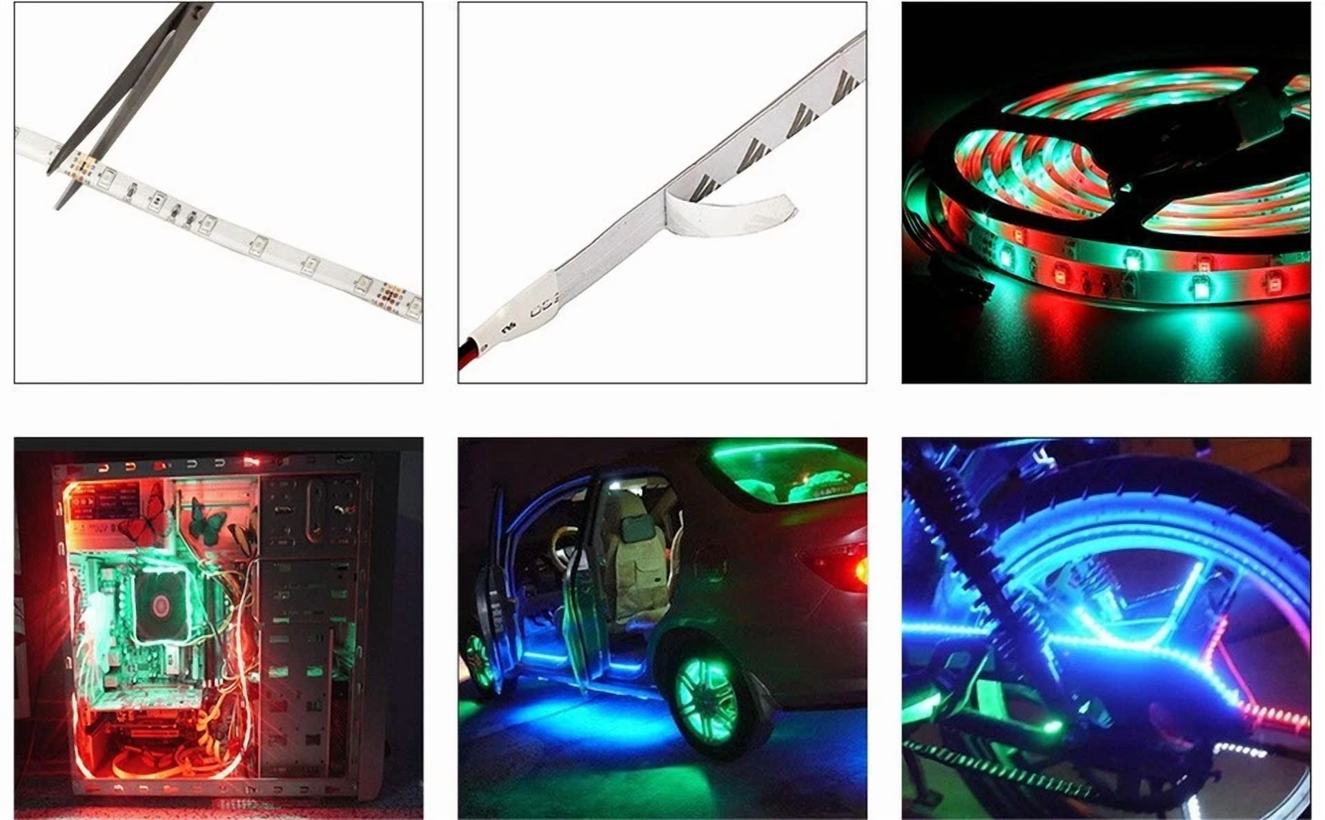 16.4Ft Rgb Led Strip Light 3528Smd Waterproof Rope Tape Lamp For Party Home Tv