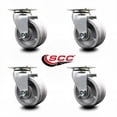 thumbnail image 2 of 4 Inch V-Groove Semi Steel Wheel Swivel Caster Set with Bronze Bearings SCC, 2 of 2