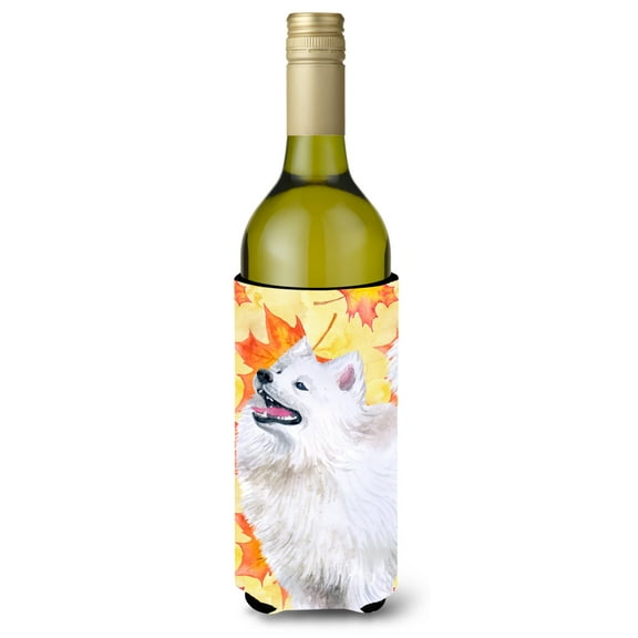 Carolines Treasures BB9952LITERK Samoyed Fall Wine Bottle Beverge Insulator Hugger  Wine Bottle multicolor