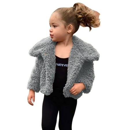 

Kids Baby Casual Jacket Coat Toddler Kids Baby Girls Boys Jacket Fall Winter Solid Cardigans Fuzzy Lightweight Jackets Warm Coats Outerwear