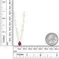 thumbnail image 6 of Gem Stone King 14K Yellow Gold Red Created Ruby Necklace for Women | 1.05 Cttw | Gemstone July Birthstone | Pear Shape 8X5MM | With 18 inch 14K Gold Heart Chain, 6 of 6