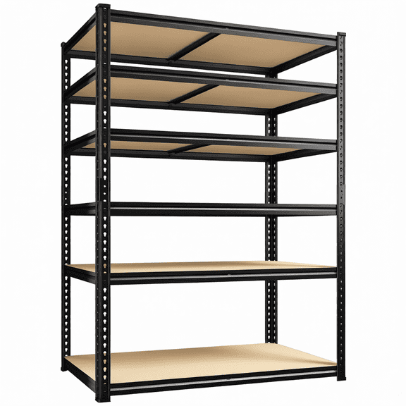 84" H Garage Shelving Unit, 6-Tier Heavy Duty Storage Rack, 3000 lbs Capacity, Adjustable Metal Shelves for Warehouse, Basement, Pantry, 40" W x 16" D x 84" H, Black
