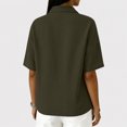 thumbnail image 5 of Jeans Shirt for Women Loose Fit Vintage Washed Denim T Shirt Summer Lightweight Going Out Jean Top Casual Polo Shirts Light Green L, 5 of 6