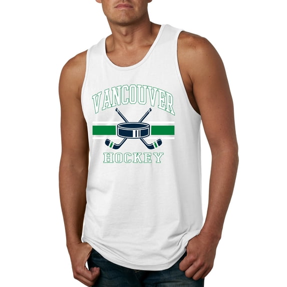 Wild Bobby City of Vancouver Hockey Fantasy Fan Sports Men's Tank Top, White, Large