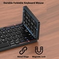 thumbnail image 5 of Rechargeable Foldable Keyboard with 2.4G Wireless + Bluetooth Mouse Combo, Folding Wireless Keyboard and Mouse with Portable Case for Windows, iOS, Android, macOS PC/Laptop/Tablet, 5 of 6