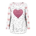 thumbnail image 4 of Walmart+ Semaine Aqestyerly Mode Décontractée pour Femmes T-Shirt à Manches Longues Col Rond Imprimé Amour Ample, 4 of 4