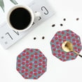 thumbnail image 4 of Lsque Hand Drawn Strawberry Pattern 4" Drink Coasters Set of 4, PVC Leather Absorbent Coasters, Table Coaster Set Decorative Coffee Cup Coasters Housewarming Gift -Octagon, 4 of 6