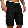 thumbnail image 1 of Mens Casual Drawstring Cargo Shorts Classic Relaxed Fit Elastic Waist Work Shorts with Multi-Pocket, 1 of 7