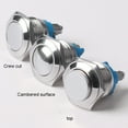 thumbnail image 3 of 12V 19Mm Metal Waterproof Push Button Momentary On Off Switch Start Brass High Head, 3 of 9