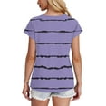 thumbnail image 6 of Summer Plus Size Tops for Womens 2025 Fashion Casual Short Sleeve Round Neck Print Ladies Blouse Gifts for Womens, 6 of 8
