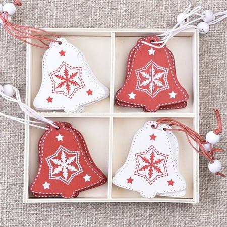 

Christmas Pendant Set Wooden Hanging Xmas Tree Decor Classic Christmas Patterns Seasonal Ornament Pieces for Car Home