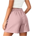 thumbnail image 3 of ZHYou Womens Shorts Elastic Waist Pull On Lightweight High Waisted Side Tie Soft Casual Summer Shorts with Pockets, 3 of 5