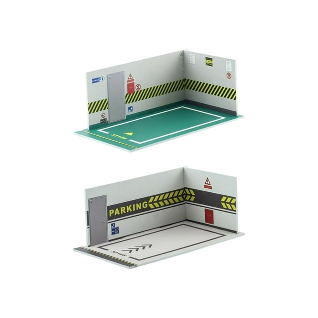 HILABEE Mini Scale Car Parking Building Diorama Layout O O