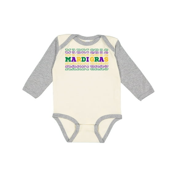 Inktastic Mardi Gras Mirror Words Boys or Girls Long Sleeve Baby Bodysuit