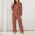thumbnail image 2 of Pofeuu American Football1 Print Womens Pajamas Set Long Sleeve Sleepwear Button Down Nightwear Soft Pj Lounge Sets Button Down Pajamas Women-Large, 2 of 7