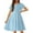 A Light Blue, variant on Arshiner Girl's Summer Dresses Ruffle Short Sleeve Swing Flowy Midi Casual Sundress with Pockets