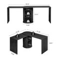 thumbnail image 3 of Wirrytor L Shaped Desk Corner Office Desk Computer Desk with Storage Cabinet, Gaming Desk, Gaming Computer Desks for Study,Working,Black, 3 of 9