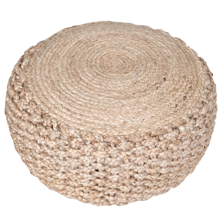 Lr Home Sarahi Round Hand-Braided Jute Pouf Ottoman photo 1