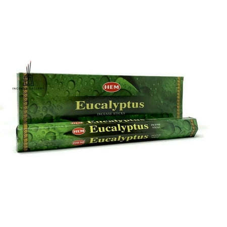 HEM Eucalyptus Incense Sticks  Box of 6 Tubes, 20 Grams Each, Total 120 grams