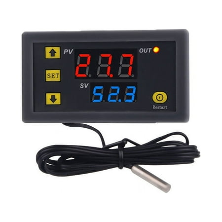 tooloflife Digital Temperature Controller NTC10K Waterproof Sensor 2 Mode Cooling and Heating Automatically