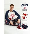 thumbnail image 5 of PatPat Mens Christmas Pajamas Family Matching Pjs Sets Letter Print Childlike Long Sleeve Blue Sleepwear with Socks, 2-Piece, Size XXL, 5 of 11