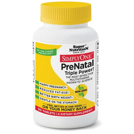 SuperNutrition UniContact prénatal Triple puissance multivitamines comprimés, 30 Ct