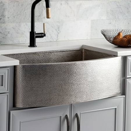Native Trails Cpk95 Rhapsody 33 Farmhouse Single Basin Copper Kitchen Sink - Nickel