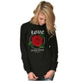 thumbnail image 3 of Cool Urban Love Never Fails Roses Long Sleeve TShirt Men Women Brisco Brands X, 3 of 5