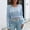 Light Blue, variant on VSSSJ Womens Long Sleeve Cropped Sweaters Cable Knit Fall Winter Solid Color Elegant Slim Fit V Neck Crop Pullover Sweater Tops White L