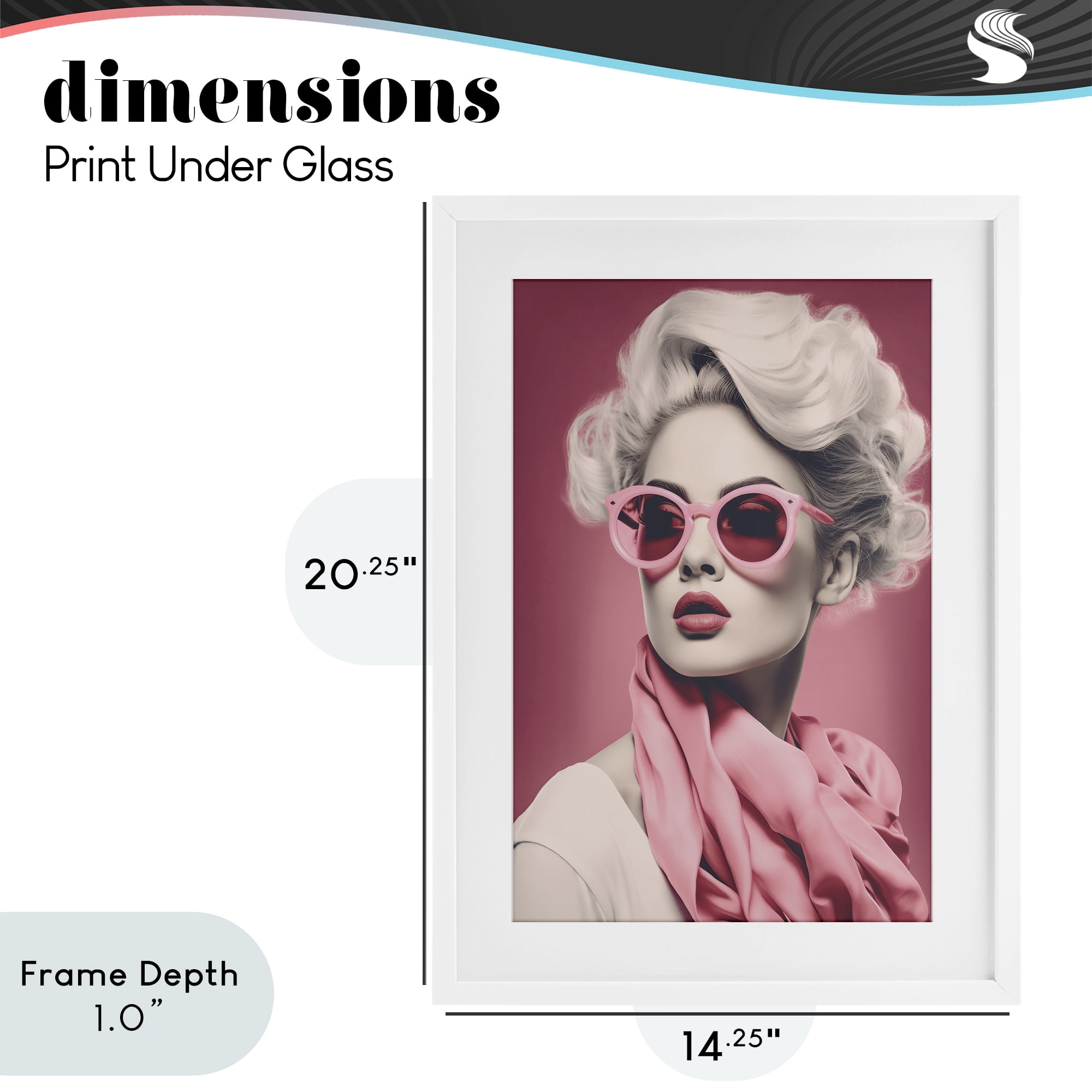 Stupell Industries Iconic Retro Chic Portrait White Framed Print Under Glass, design by Andrea Haase